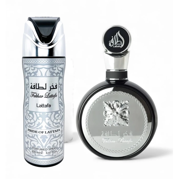 SET LATTAFA FAKHAR SILVER 2 PZAS CABALLERO